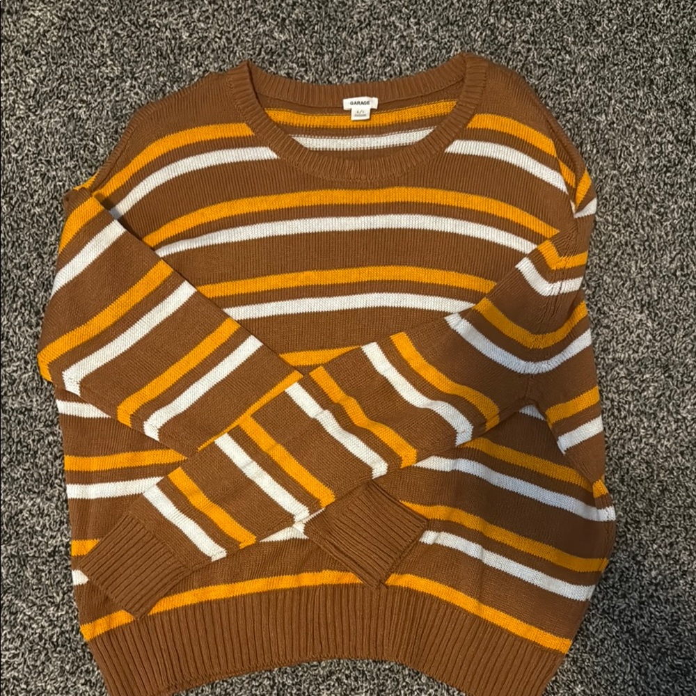 Brown and Yellow Striped Sweater